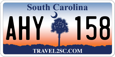 SC license plate AHY158