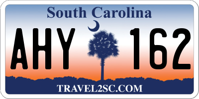 SC license plate AHY162
