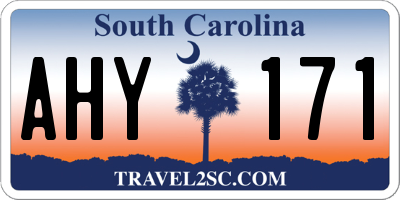 SC license plate AHY171