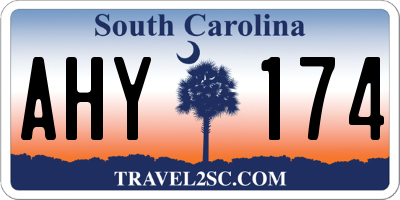 SC license plate AHY174