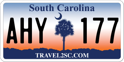 SC license plate AHY177
