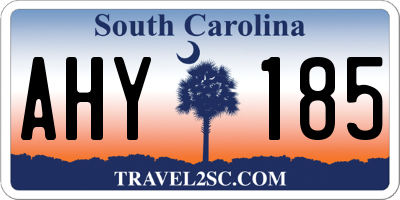 SC license plate AHY185