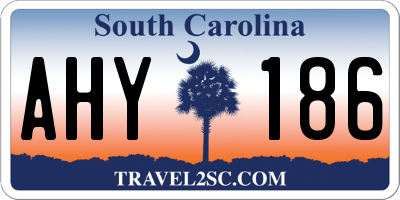SC license plate AHY186