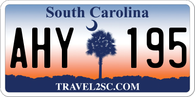 SC license plate AHY195