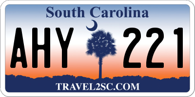 SC license plate AHY221