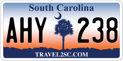 SC license plate AHY238