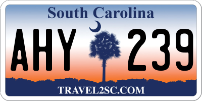 SC license plate AHY239