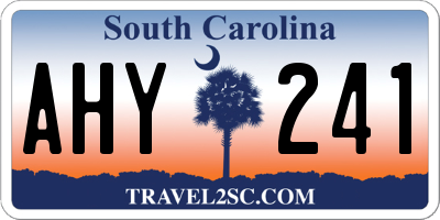 SC license plate AHY241