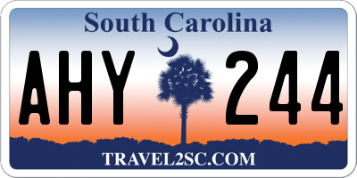 SC license plate AHY244