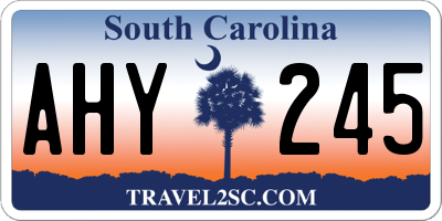 SC license plate AHY245