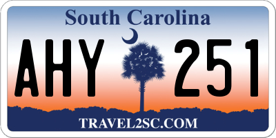 SC license plate AHY251