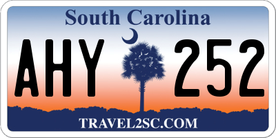 SC license plate AHY252