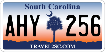 SC license plate AHY256