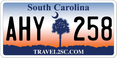 SC license plate AHY258