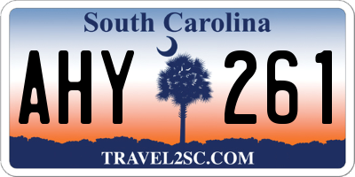 SC license plate AHY261