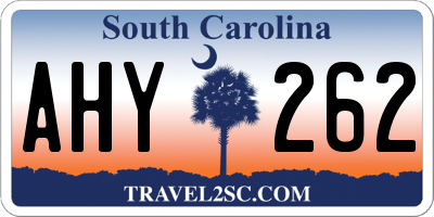 SC license plate AHY262