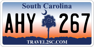 SC license plate AHY267
