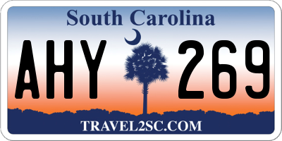 SC license plate AHY269