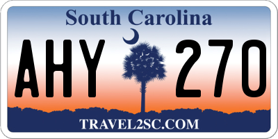 SC license plate AHY270