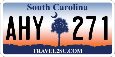 SC license plate AHY271