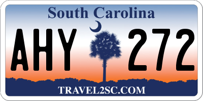 SC license plate AHY272