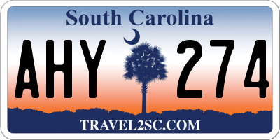 SC license plate AHY274