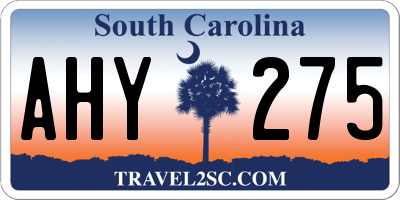 SC license plate AHY275