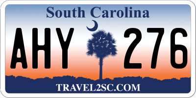 SC license plate AHY276
