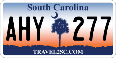 SC license plate AHY277