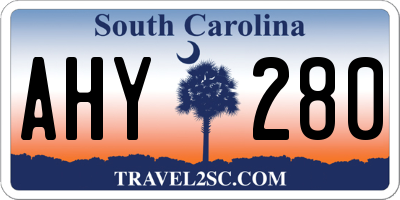 SC license plate AHY280