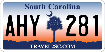 SC license plate AHY281