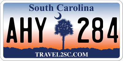 SC license plate AHY284