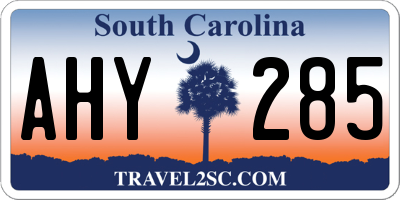 SC license plate AHY285