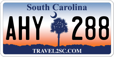 SC license plate AHY288