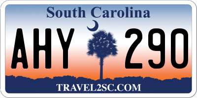 SC license plate AHY290