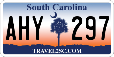 SC license plate AHY297