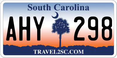 SC license plate AHY298
