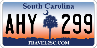 SC license plate AHY299