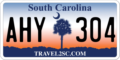 SC license plate AHY304