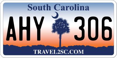 SC license plate AHY306