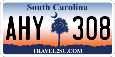 SC license plate AHY308