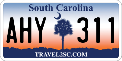 SC license plate AHY311