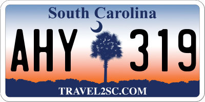 SC license plate AHY319