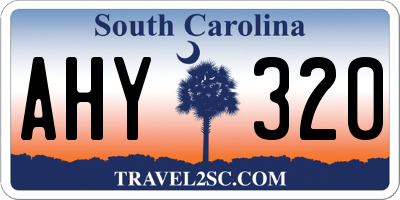 SC license plate AHY320