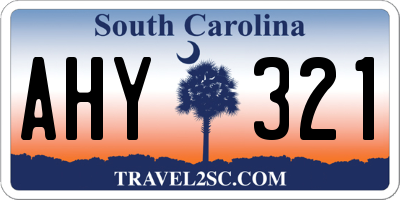 SC license plate AHY321
