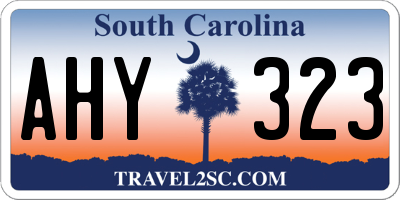 SC license plate AHY323