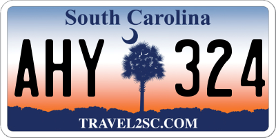 SC license plate AHY324