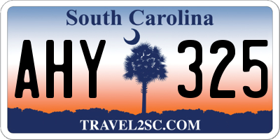 SC license plate AHY325