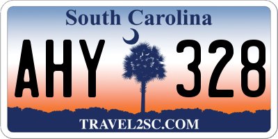 SC license plate AHY328