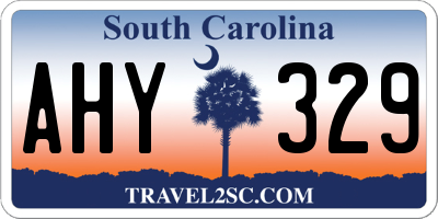 SC license plate AHY329